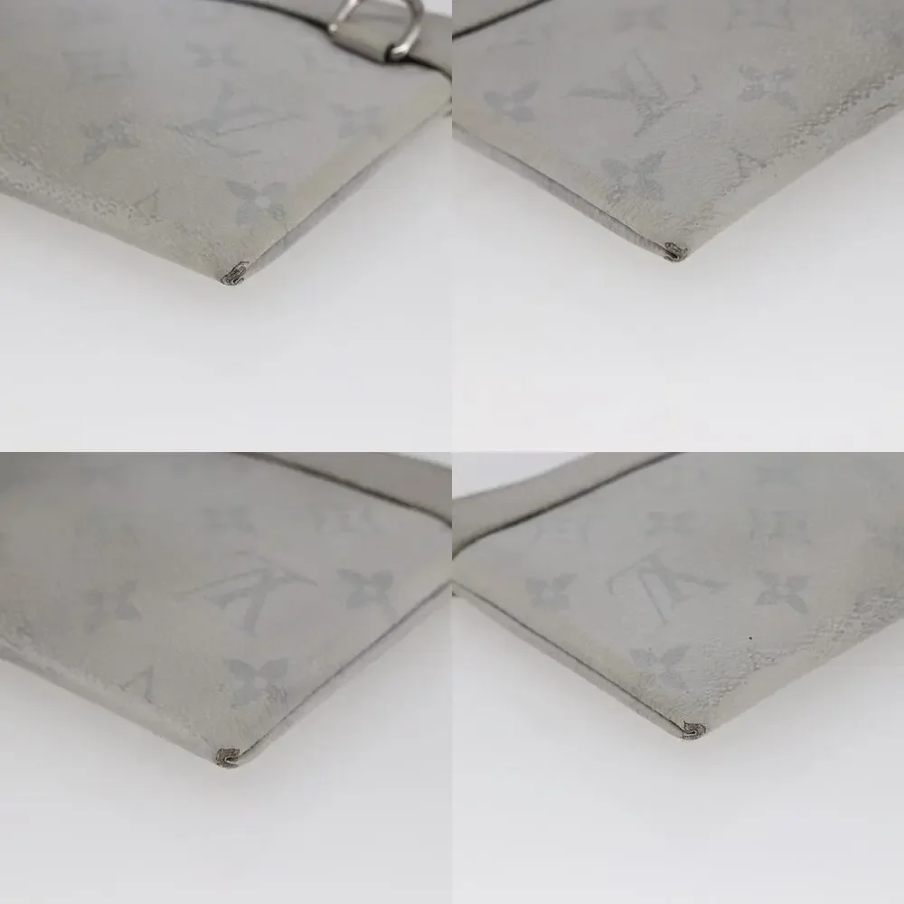 Louis Vuitton Monogram Taigarama Pochette Discovery PM Gray Clutch Bag